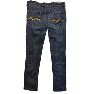 7 For All Mankind Womens Roxanne Jeans Size 26 Slim Fit Dark Wash Embroidered Ba